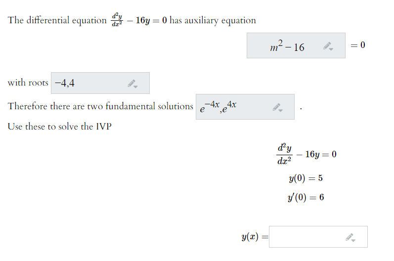 Solved The Differential Equation 16y 0 Has Auxiliary Chegg Solved The Differential Equation 16y 0 Has Auxiliary Chegg