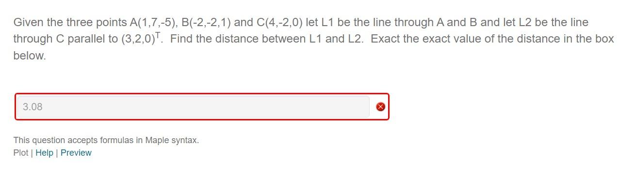 Solved Given The Three Points A(1,7,-5), B(-2,-2,1) And | Chegg.com