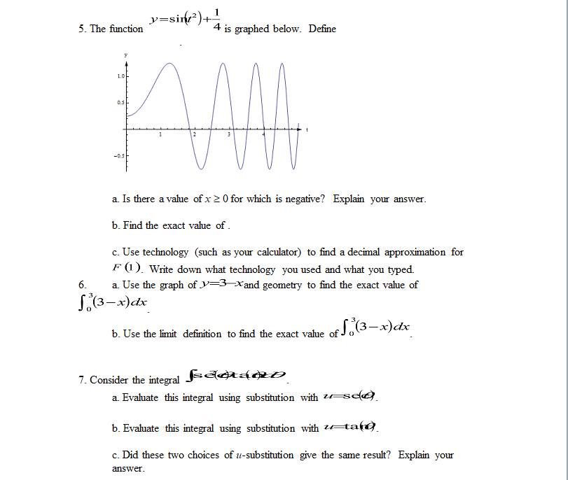 Solved 4 is graphed below. Define 5. The function 1.0 a. Is | Chegg.com