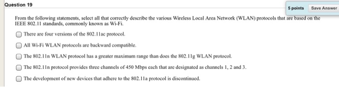 Solved Question 18 5 points Save Answ From the following | Chegg.com