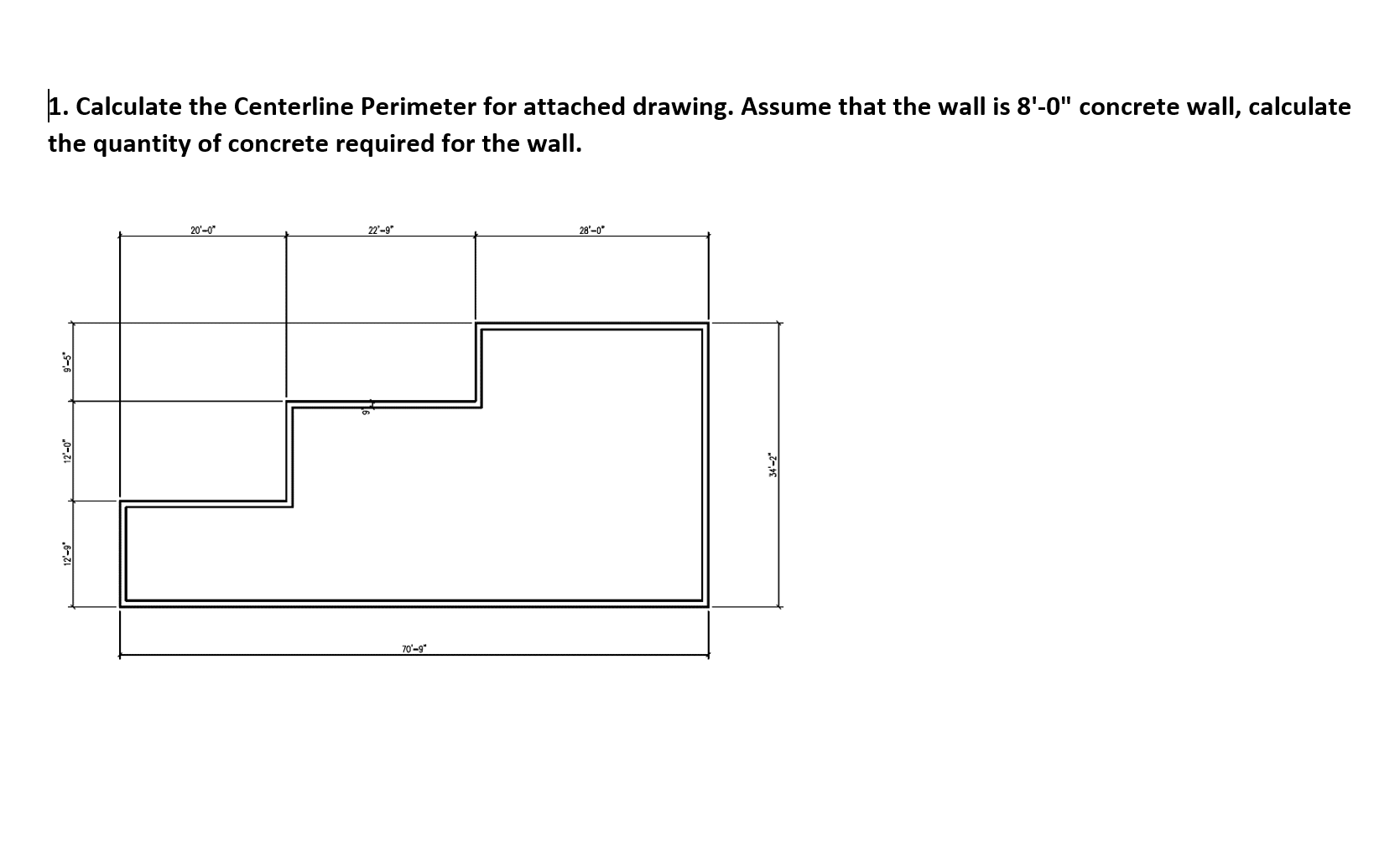 Solved 1. Calculate the Centerline Perimeter for attached | Chegg.com