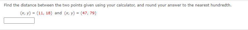 Solved Find the distance between the two points given using | Chegg.com