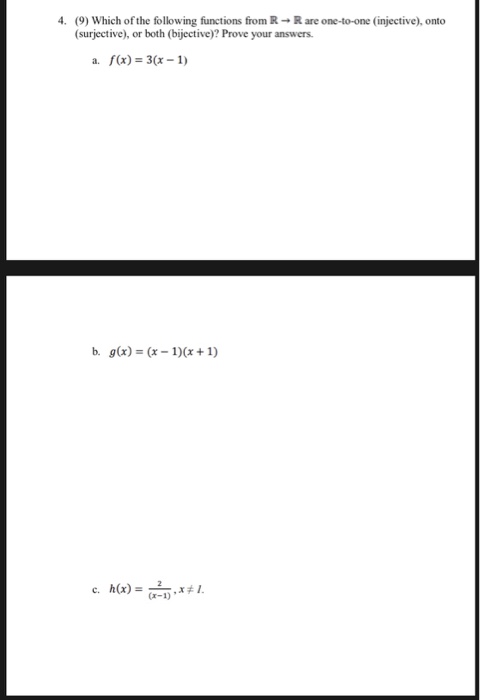 Solved (9) which ofthe following functions from R ? R are | Chegg.com