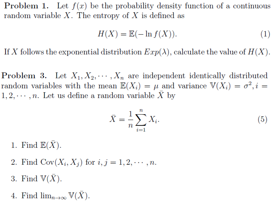 Solved Problem 1 Let F 2 Be The Probability Density Fun Chegg Com