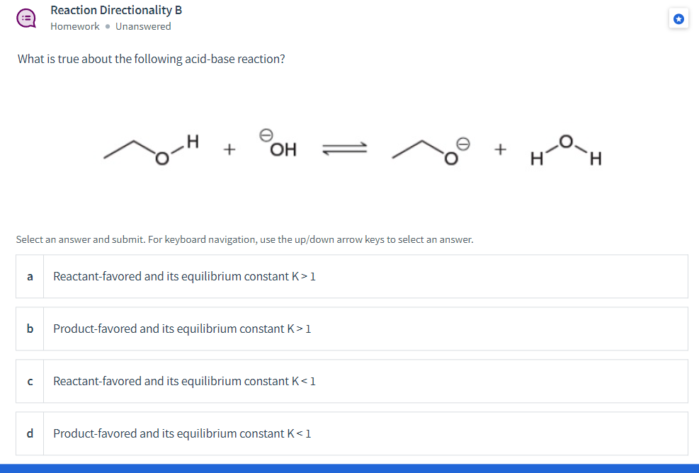 Solved Reaction Directionality B Homework - Unanswered What | Chegg.com