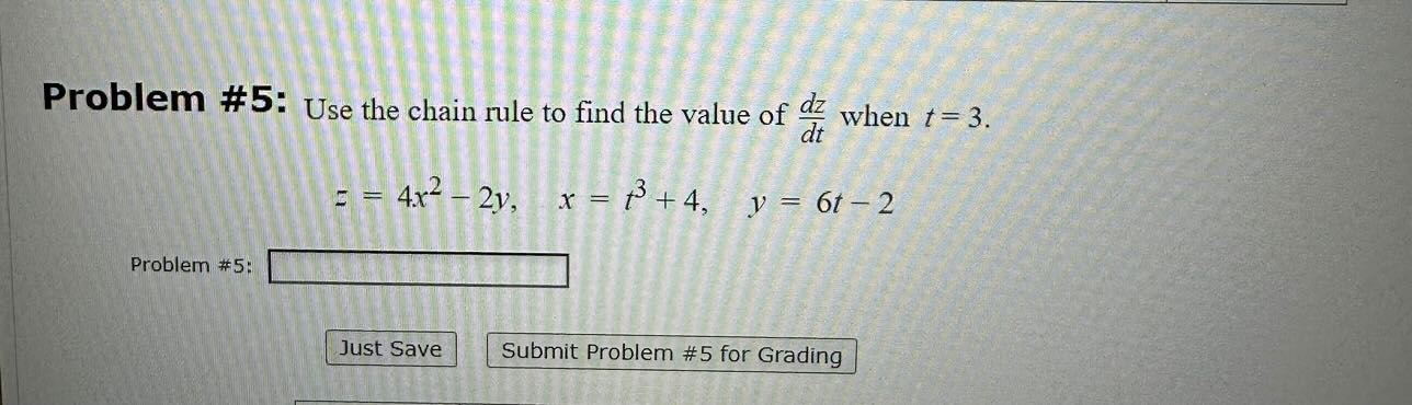Solved Problem \#5: Use the chain rule to find the value of | Chegg.com