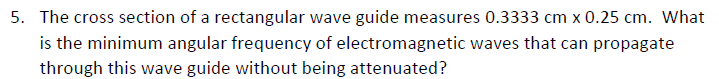 Solved The cross section of a rectangular wave guide | Chegg.com