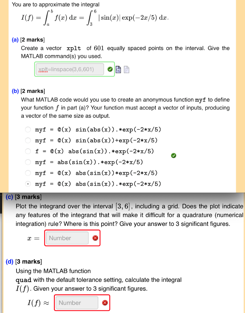 Solved You are to approximate the integral I(9) - 1 * $(a) | Chegg.com