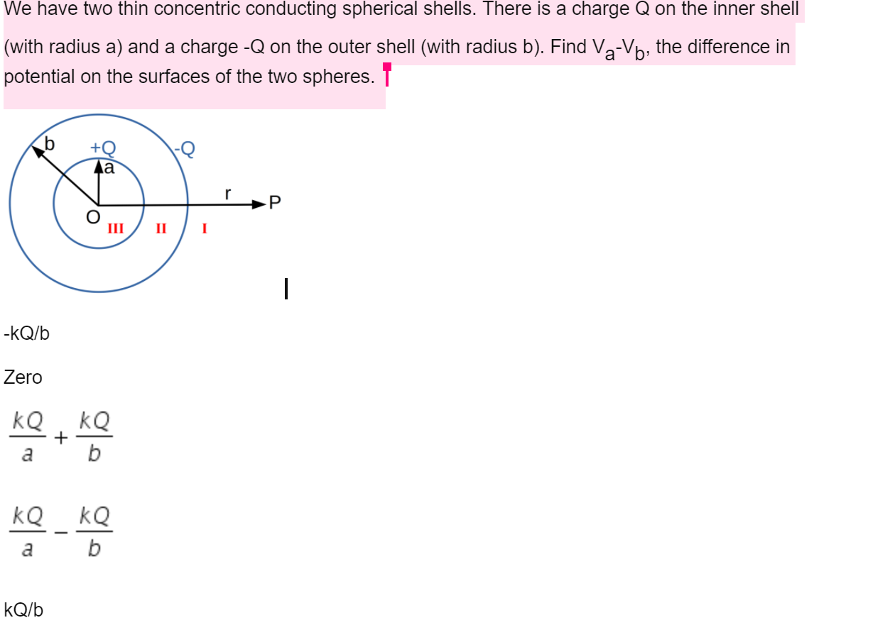 Solved We Have Two Thin Concentric Conducting Spherical | Chegg.com