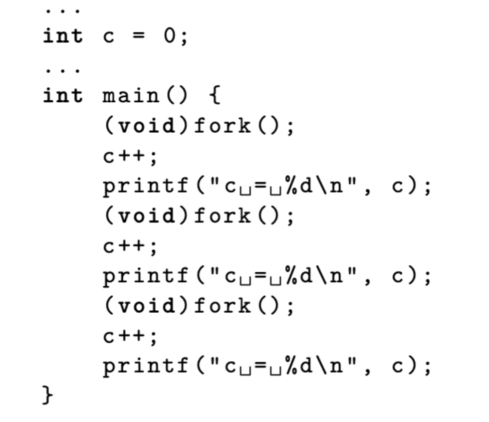 Solved 1) How many processes are created when the program is | Chegg.com