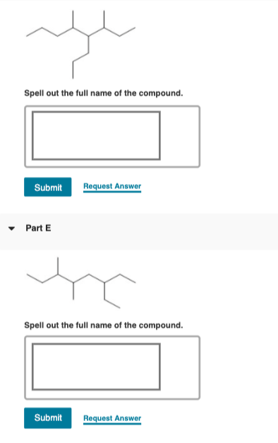 Solved 1 Name The Following Alkanes Using The Iupac System 6318