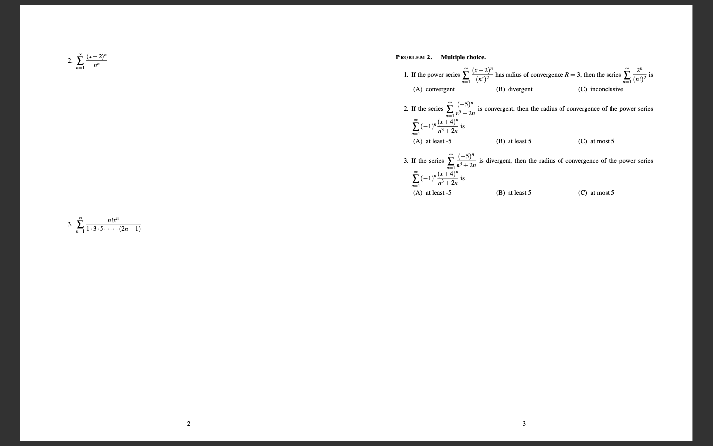 radius of convergence and interval of convergence for power series