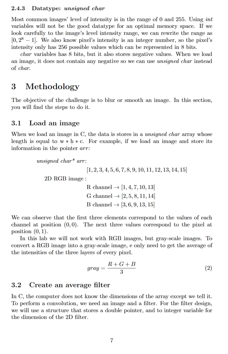 Solved Digital Image Processing in C Abstract This challenge | Chegg.com