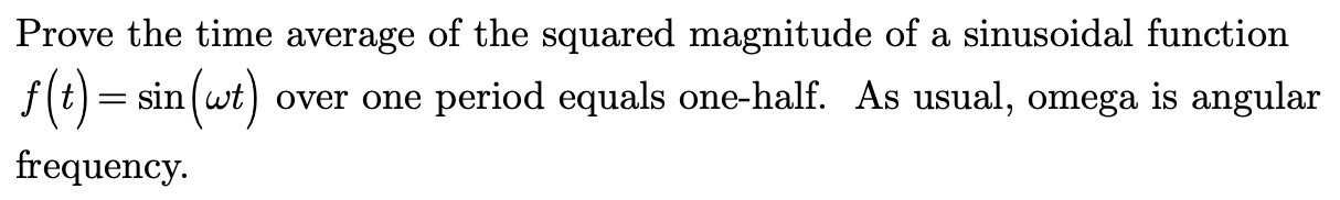 time average of sin squared