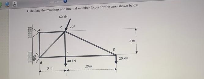 Solved 2 Calculate the reactions and internal member forces | Chegg.com