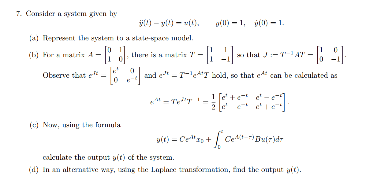 Solved 7. Consider a system given by | Chegg.com