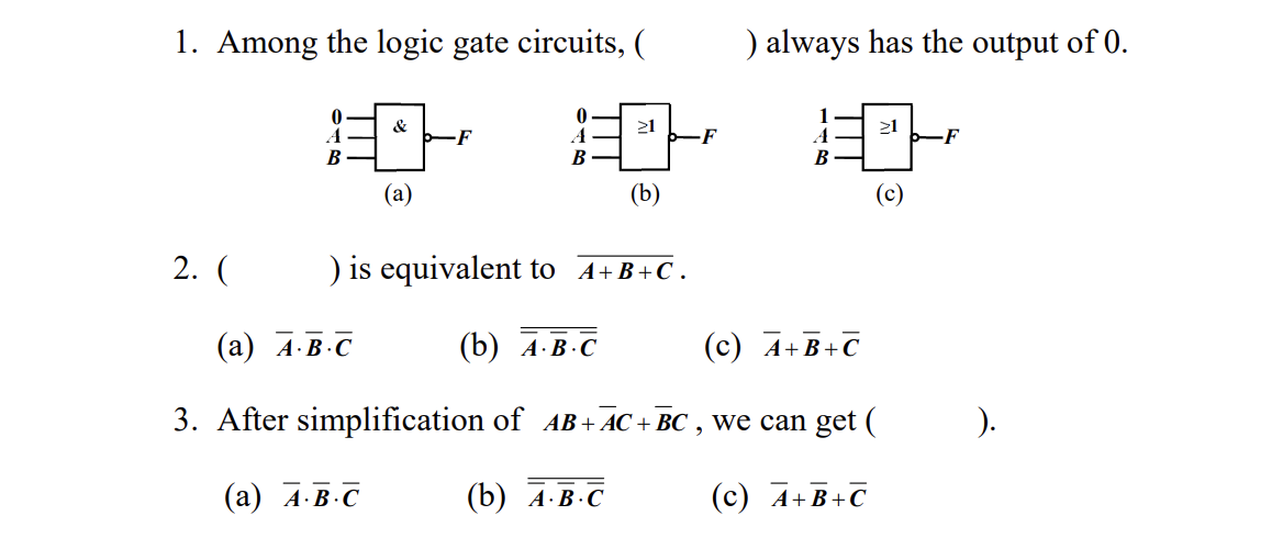 Solved 1. Among the logic gate circuits, ( 0 21 A B (a) (b) | Chegg.com