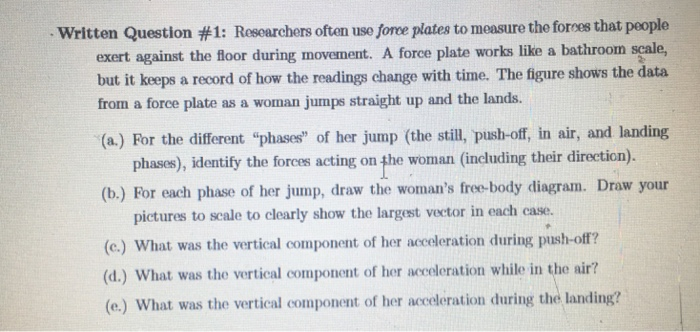 Solved Written Question #1: Researchers often use force | Chegg.com