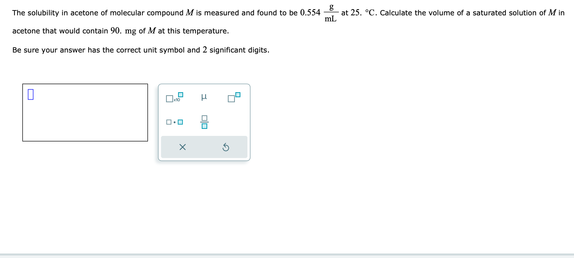 Solved The solubility in acetone of molecular compound M is | Chegg.com