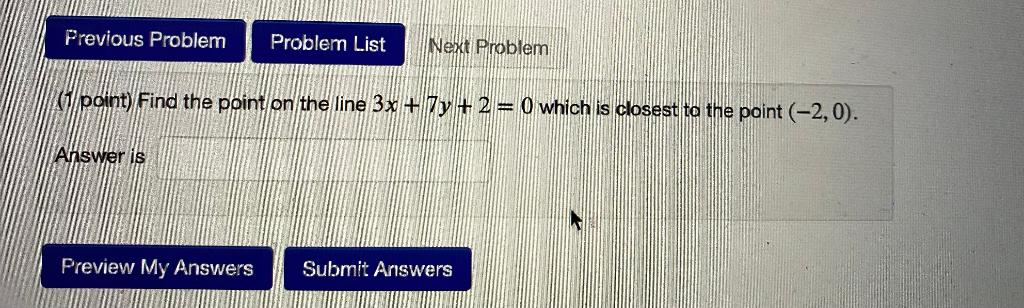 Solved Previous Problem Problem List Next Problem (point) | Chegg.com