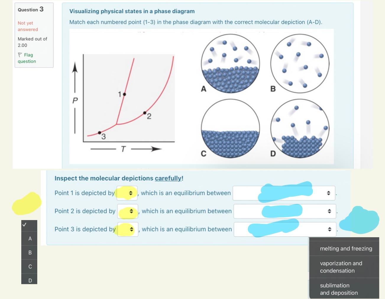 Solved Visualizing physical states in a phase diagram Match | Chegg.com