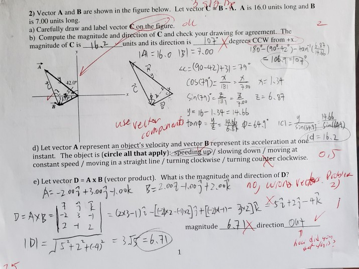 Solved 2) Vector A And B Are Shown In The Figure Below. Let | Chegg.com