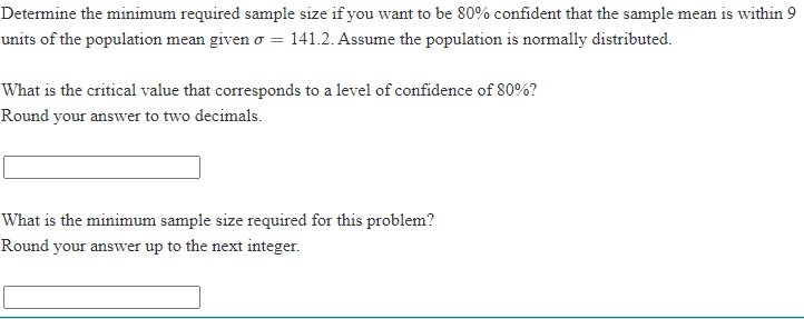 Solved Determine the minimum required sample size if you | Chegg.com
