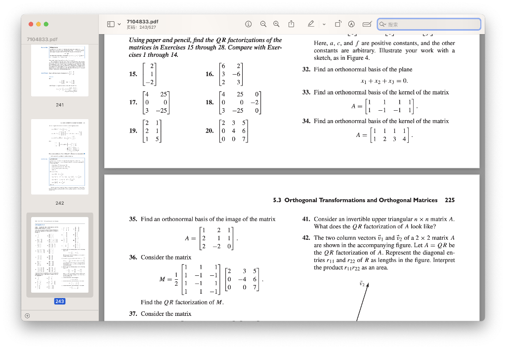 Solved Using Paper And Pencil, Find The QR Factorizations Of | Chegg.com