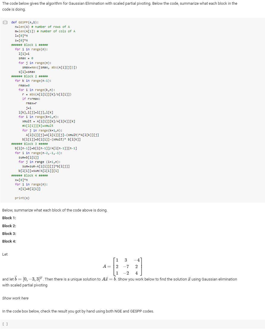 The code below gives the algorithm for Gaussian | Chegg.com