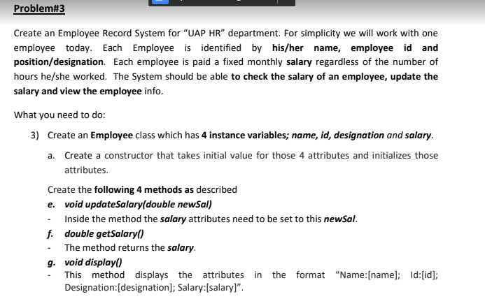 Solved Problem#3 Create an Employee Record System for 