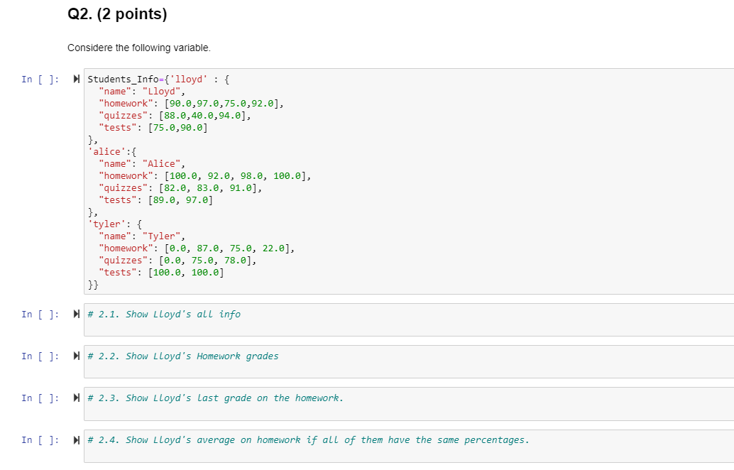 Solved Q1 (2 Points) Consider the following variable. In [ | Chegg.com
