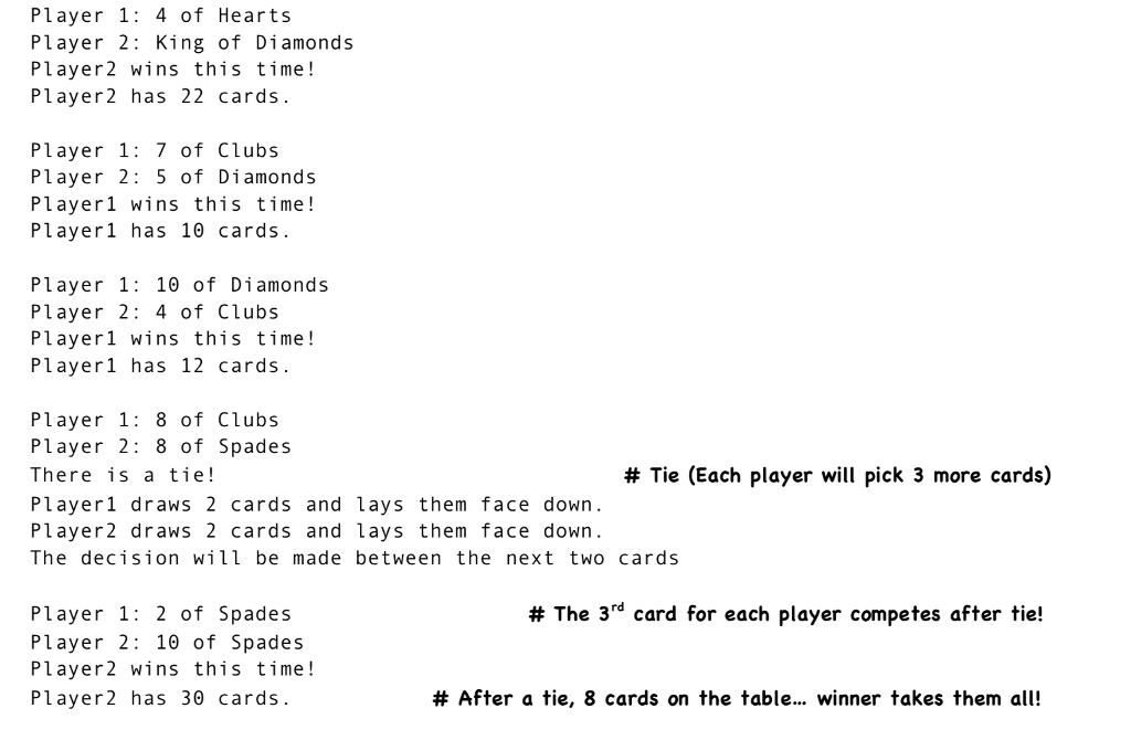 Solved This is my python code for war card game. I'm | Chegg.com