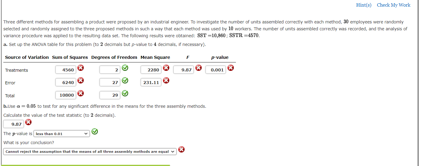 Solved Hint(3) Check My Work Three Different Methods For | Chegg.com