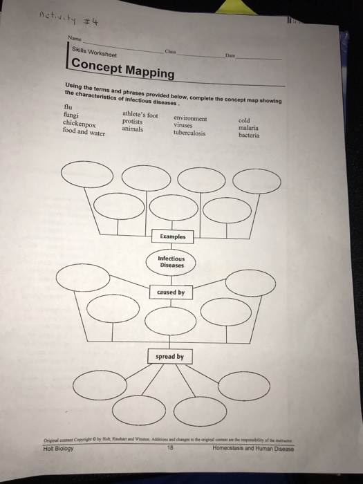 Skills Worksheet Concept Mapping Answers Holt Biology