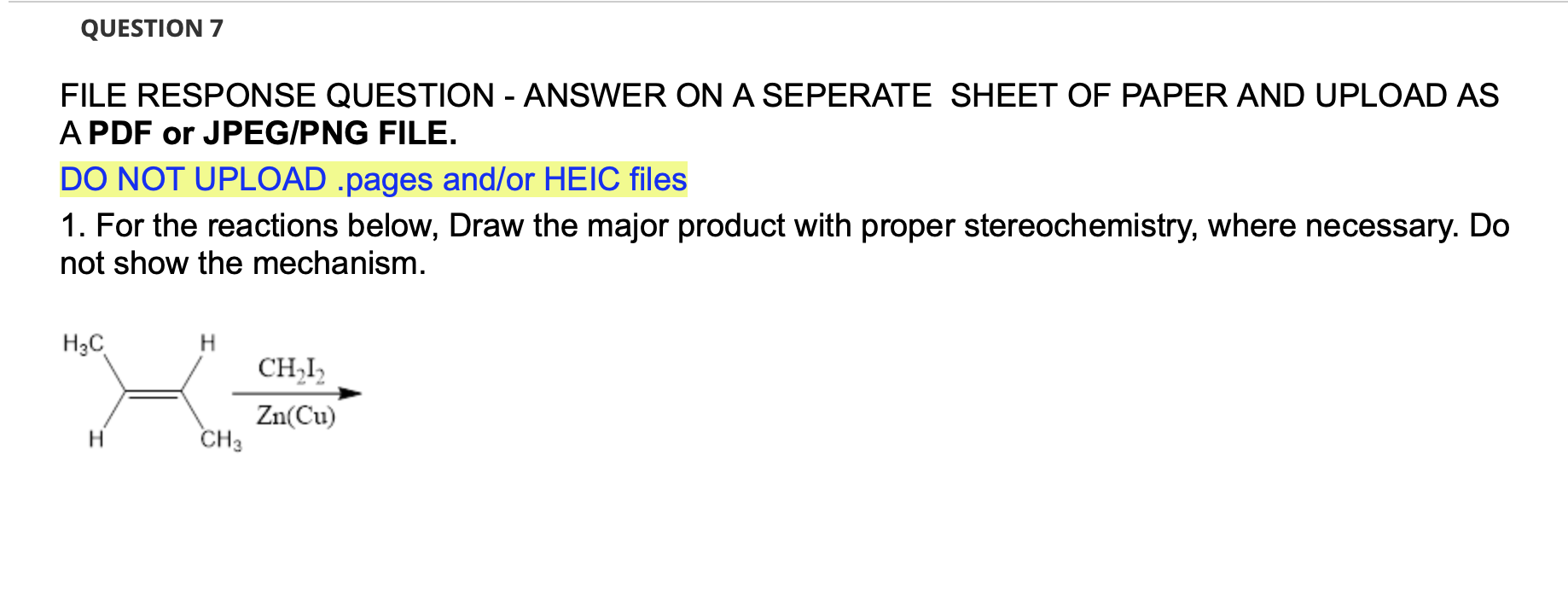 Solved FILE RESPONSE QUESTION ANSWER ON A SEPERATE SHEET