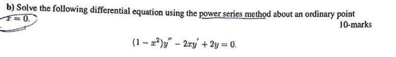 Solved B) Solve The Following Differential Equation Using | Chegg.com