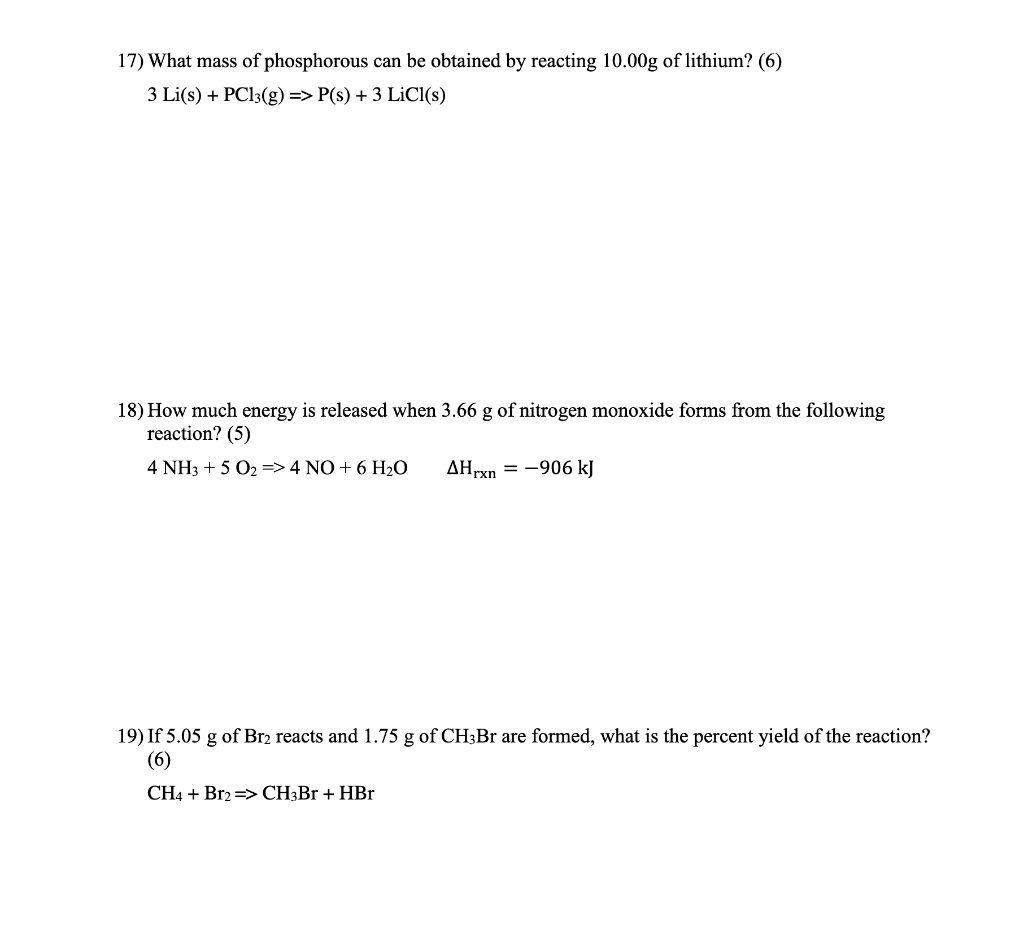 Solved Complete Each Of The Following: 1) Perform The | Chegg.com