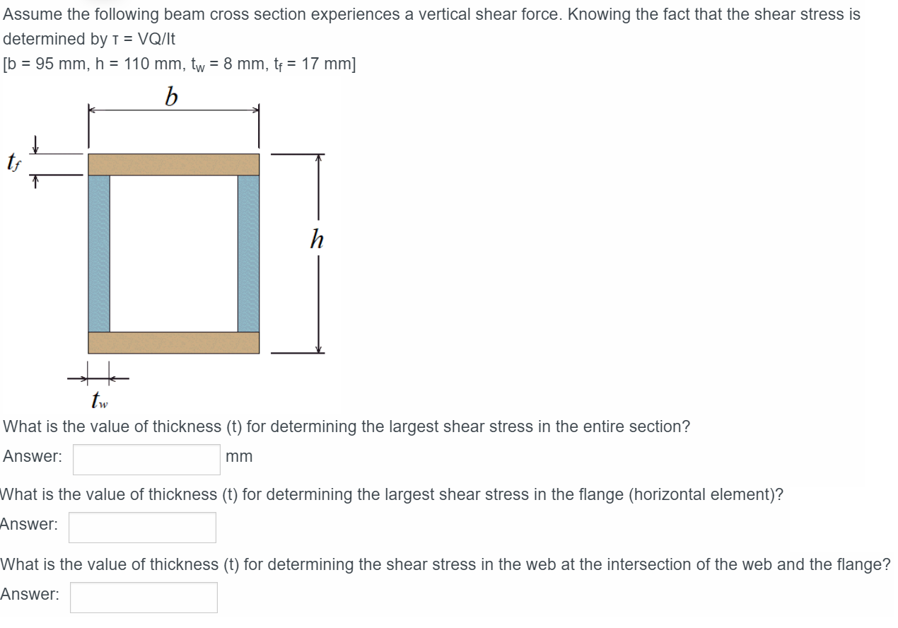 Solved Assume The Following Beam Cross Section Experiences A | Chegg.com