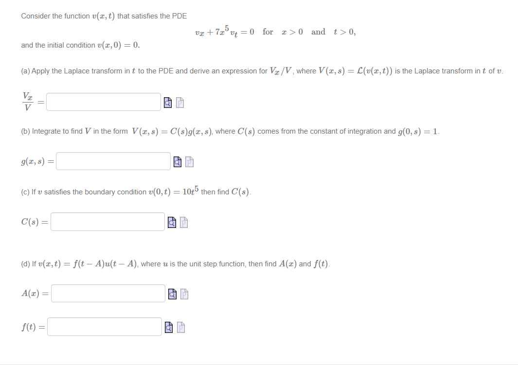 Consider The Function V 2 T That Satisfies The Pde Chegg Com