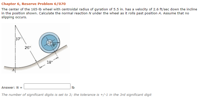 Solved Chapter 6, Reserve Problem 6/070 The center of the | Chegg.com