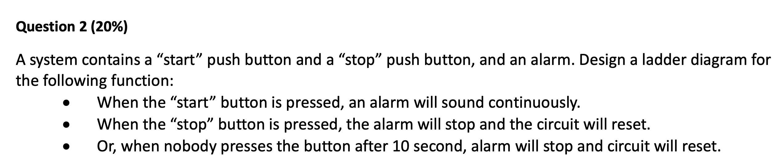 Solved Question 2 (20%) A system contains a 