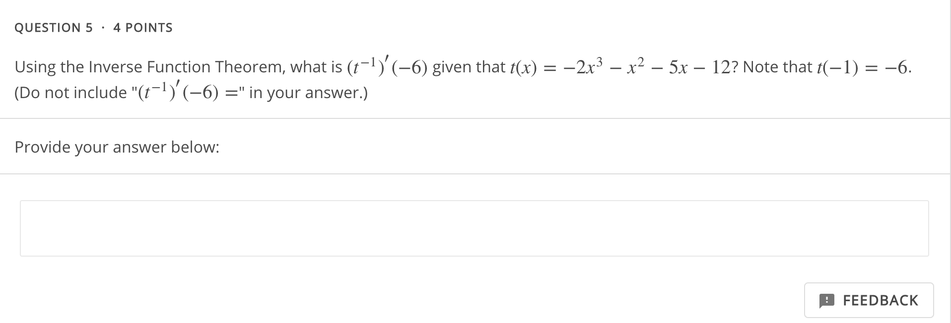 Solved QUESTION 5 · 4 POINTS Using the Inverse Function | Chegg.com