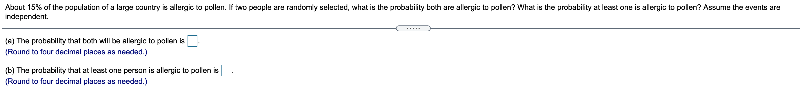 Solved About 15% of the population of a large country is | Chegg.com