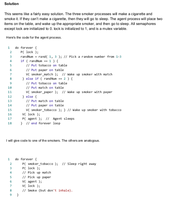 Problem Description Consider a system with 3 smoker | Chegg.com