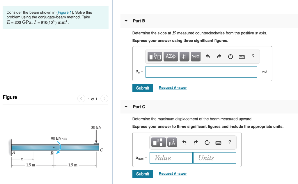 Solved Consider the beam shown in (Figure 1). Solve this | Chegg.com