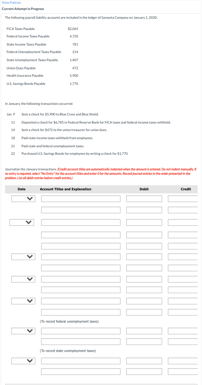 Solved View Policies Current Attempt in Progress The | Chegg.com