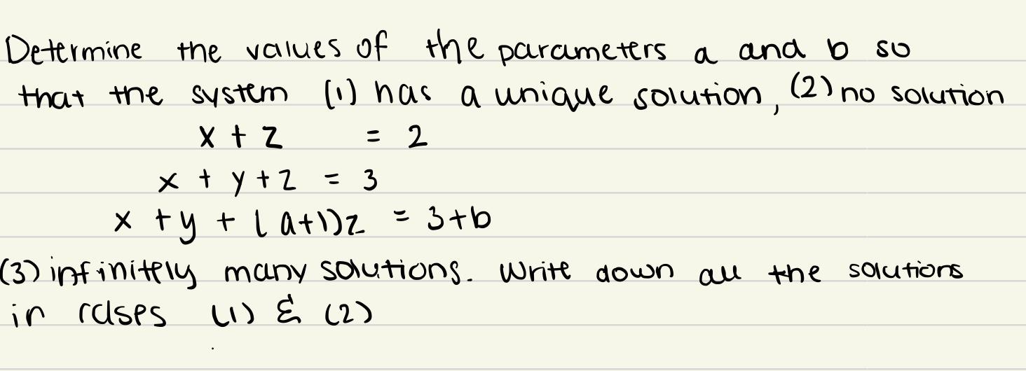 Solved Determine The Values Of The Parameters A And B So | Chegg.com