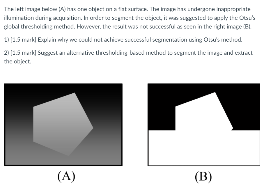 Solved The left image below (A) has one object on a flat | Chegg.com