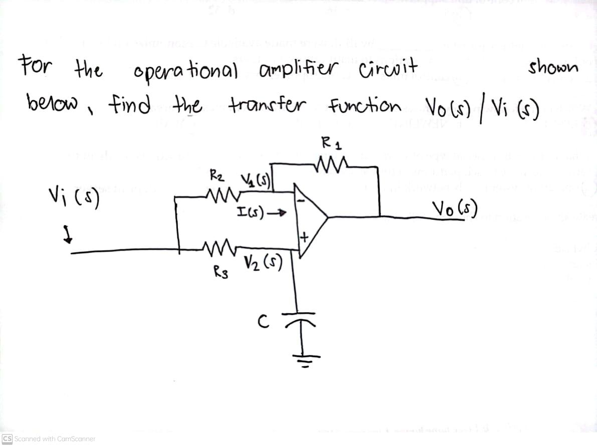 Solved For the operational amplifier circuit shown below, | Chegg.com