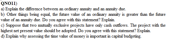 Solved QNO11) a) Explain the difference between an ordinary | Chegg.com